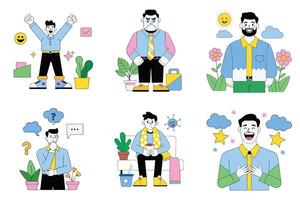 A set of cartoon characters depicting different types of people vector