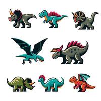 Dinosaur cartoon set of dinosaurs illustration vector