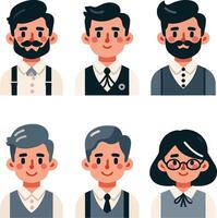 conjunto de hombres y mujer avatares en diferente estilos vector