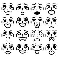 A set of different faces with different expressions vector