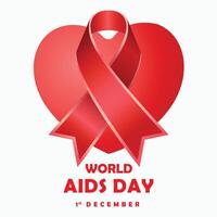 World aids day in realistic style with heart background vector