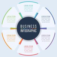 Circle Infographic design 6 Steps, objects, elements or options business information template vector