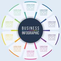Circle Infographic design 10 Steps, objects, elements or options business information template vector