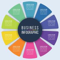 Circle Infographic design 10 Steps, objects, elements or options business information template vector