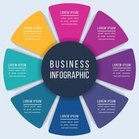 Circle Infographic design 8 steps, objects, elements or options infographic business template vector