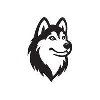 Head of Siberian Husky Dog in white background Can Use as Logo vector