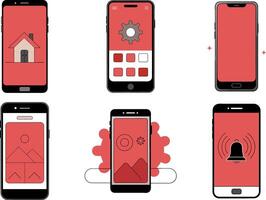 Smartphone customization and personalization features set vector