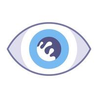 cataract icon on human eye. vision problems vector