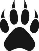 A black and white paw print on a white background vector