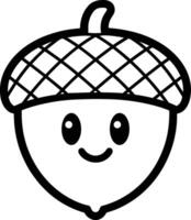 A cartoon acorn with a smiley face vector