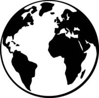 A black and white globe with a white background vector