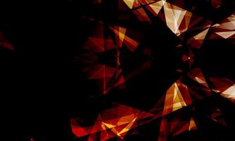Fractal abstract orange geometric polygon background. soft glass dark background. vector