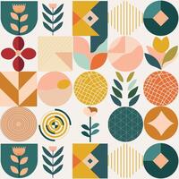 Abstract Geometric Pattern Artwork. Retro colors and white background. stock illustration vector