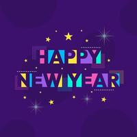 Happy New Year Text Greeting Design vector