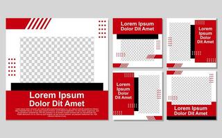 four red and white squares with a black and white pattern vector