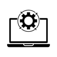illustration of software update and system reboot icon vector