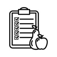 Checklist document with fruits vector