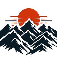 Mountain Range Silhouette with Bold Peaks for T Shirts vector