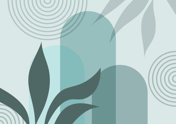 Art blue graphic leaf plnat soft background