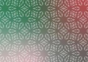 Pattern flower green abstract red line background vector