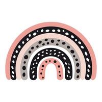 Abstract flat rainbow illustration with dotted patterns on white background vector