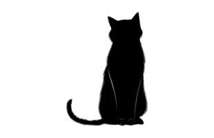 Grumpy Cat Black Clipart isolated on a white background vector