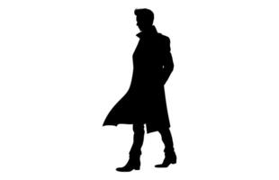 Casual Man Silhouette isolated on a white background vector