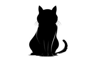 Grumpy Cat Sitting Silhouette vector