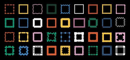 Set of frames. Abstract geometric shapes and icons. Swiss design aesthetics. Trendy 90s retro style. vector