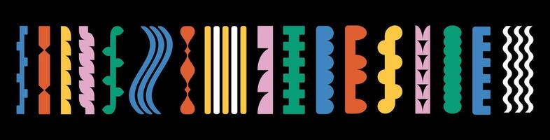 Brutal figure. Set of line shapes. Abstract geometric icons. Swiss design aesthetics. Trendy 90s retro style. vector