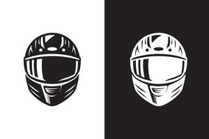 Motorcycle Helmet Design Silhouette vector