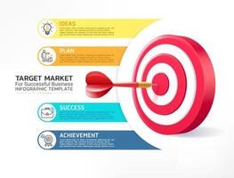 Target market for successful business infographic template background vector