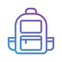 Backpack gradient icons. stylish icons for student life. editable stroke perfect for websites, ui and interfaces. vector