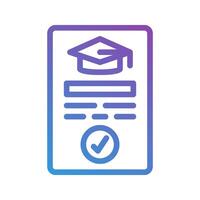 Academic certificate gradient icons. designs for diplomas and awards. editable stroke perfect for websites, ui and interfaces. vector