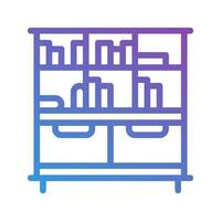 Bookshelf gradient icons. Can be used for universities, schools and furniture. editable stroke, suitable for websites, UI and interfaces. vector