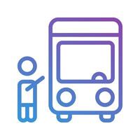 Shuttle bus gradient icons. enhance Your travel and public transit designs. editable stroke, suitable for websites, UI and interfaces. vector
