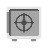 a black and white image of a safe box with a target vector