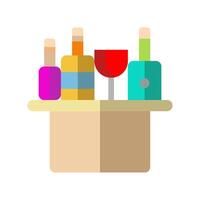 Minibar with flat style icons. restaurant, drink, cafe. Can be used for websites, UI and mobile apps. illustration. vector