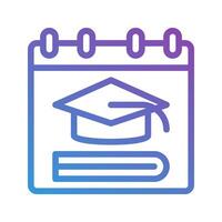 Academic calendar gradient icons. modern designs for educational use. editable stroke perfect for websites, ui and interfaces. vector