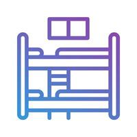 Dormitory gradient icons. perfect for universities, hotels and furniture. editable stroke, suitable for websites, UI and interfaces. vector
