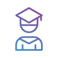 Graduation cap gradient icons. can be used for school, education, university. editable stroke, suitable for websites, UI and interfaces. vector