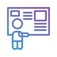 Bulletin board gradient icons. perfect for academic and school notices. editable stroke, suitable for websites, UI and interfaces. vector