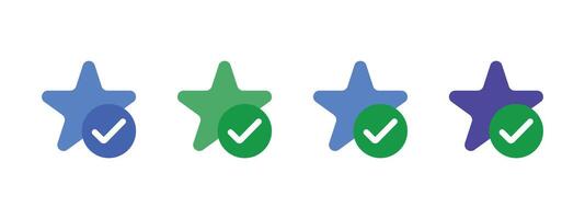 blue green and yellow checkmark icons, check mark icon, verified badges vector