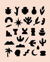 set of hand-drawn geometric shapes. Organic shapes, liquid form vector