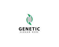 Genetic logo with leaf concept for science, biotechnology vector