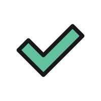 Simple icon on a theme check mark, authorised vector