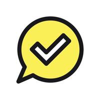 Simple icon on a theme verified message vector