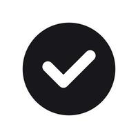 Simple icon on a theme check mark, recognised vector