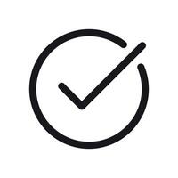Simple icon on a theme circle with confirmation symbol vector