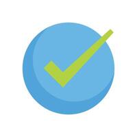 Simple icon on a theme check mark, validated vector